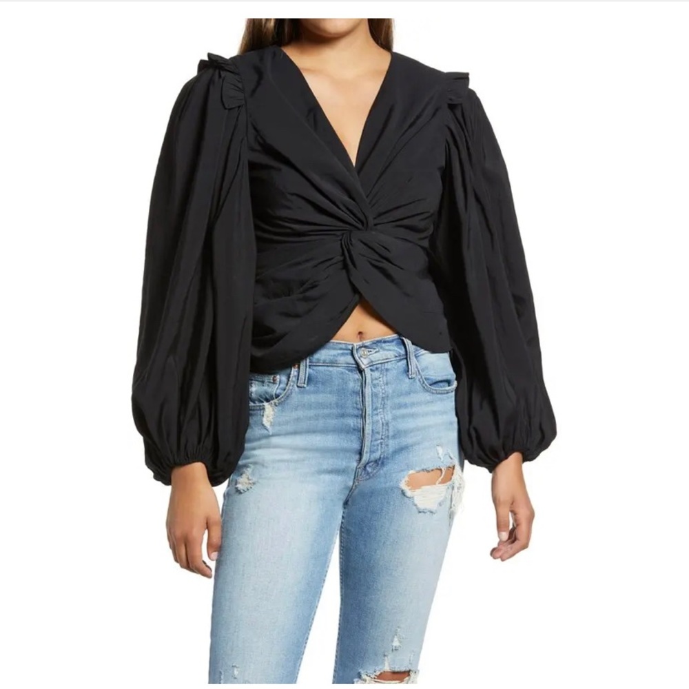 Endless Rose Front Twist Blouse Black Small